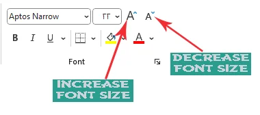 آموزش تنظیم سایز فونت در اکسل آموزش تنظیم سایز فونت در اکسل - Font size in excel