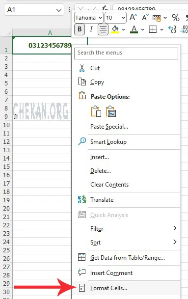 Format Number In Excel- فرمت داده ها در اکسل -دسترسی به فرمت داده ها د اکسل